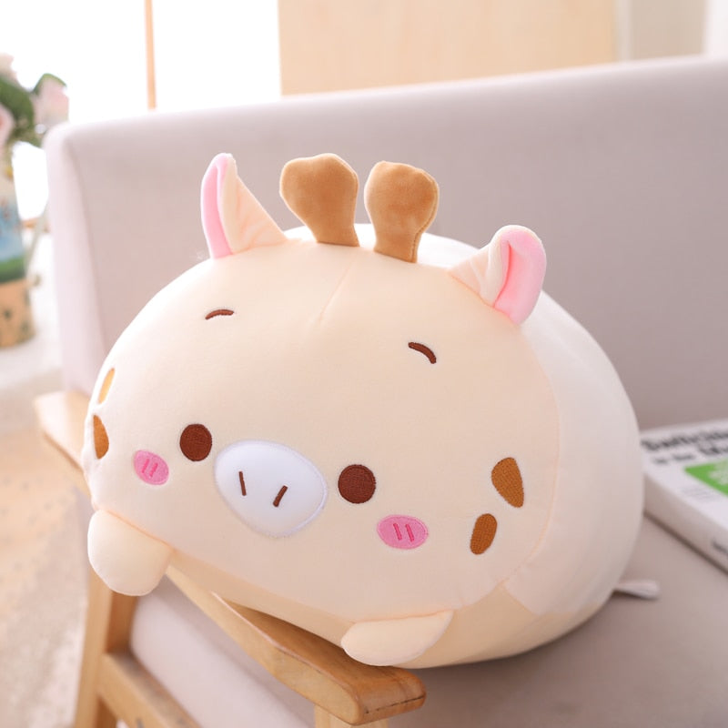 Plushmallow SuperSquish Long Squishy Dinosaur, Pig, Cat, & Panda Plushy