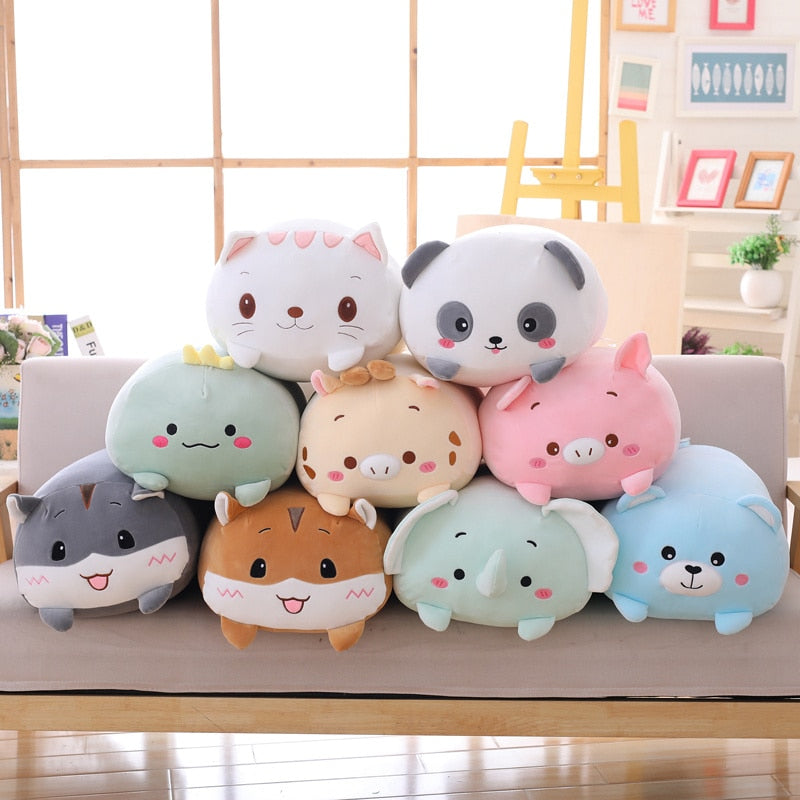 Plushmallow SuperSquish Long Squishy Dinosaur, Pig, Cat, & Panda Plushy