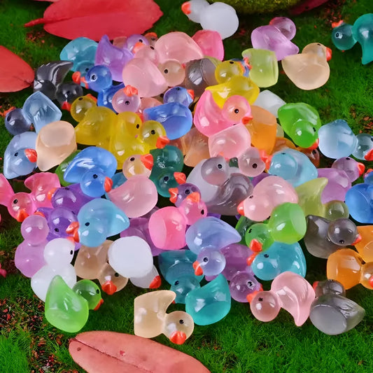 Mini Duck Figurines - Glow in The Dark