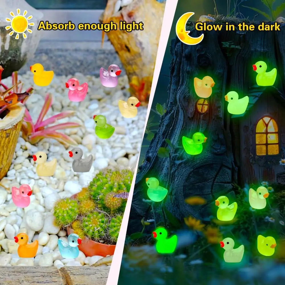 Mini Duck Figurines - Glow in The Dark