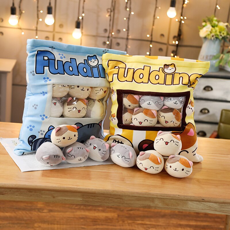 Plushmallow Pudding Kittens Plushie Bag
