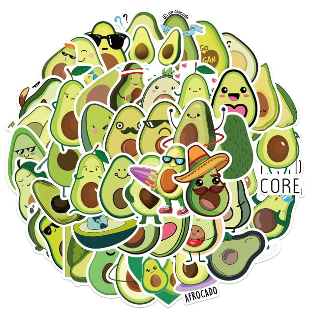 Cute Avocado Stickers (50 Pcs)